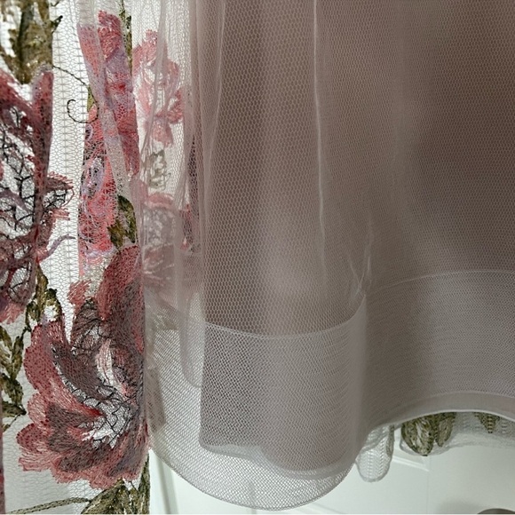 Marchesa Notte Tiered Embroidered Tulle Midi Dress - Picture 9 of 12